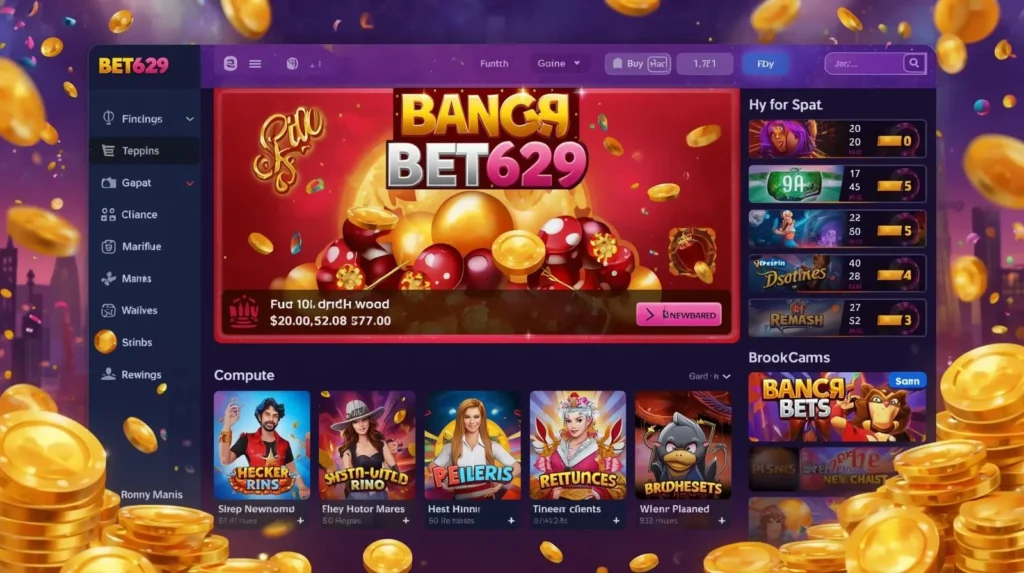 Bet629 Game mobile screen with rewards icons