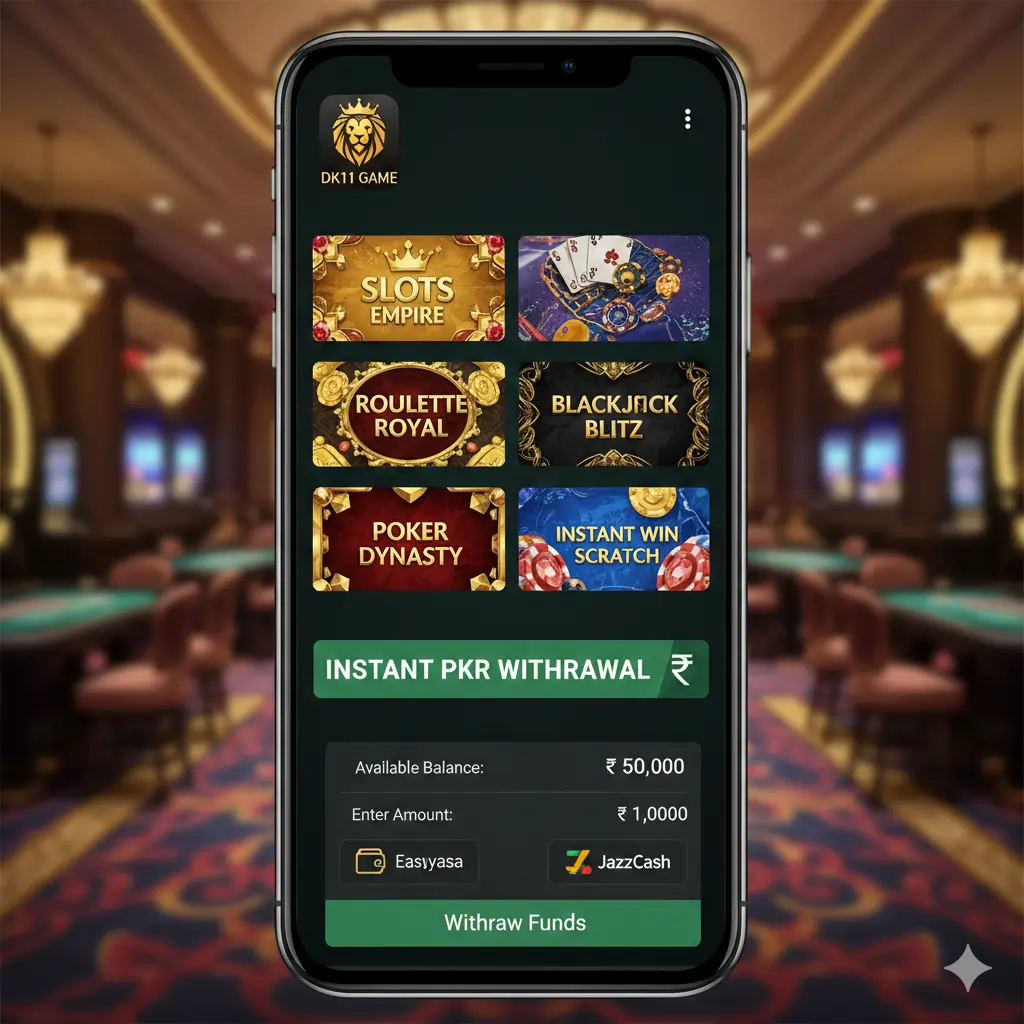 Dk11 Game real money gaming app interface in Pakistan