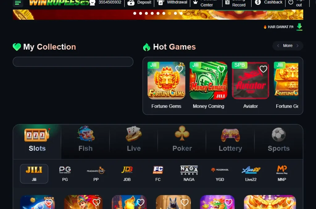 Winrupees Game real money gaming app on mobile