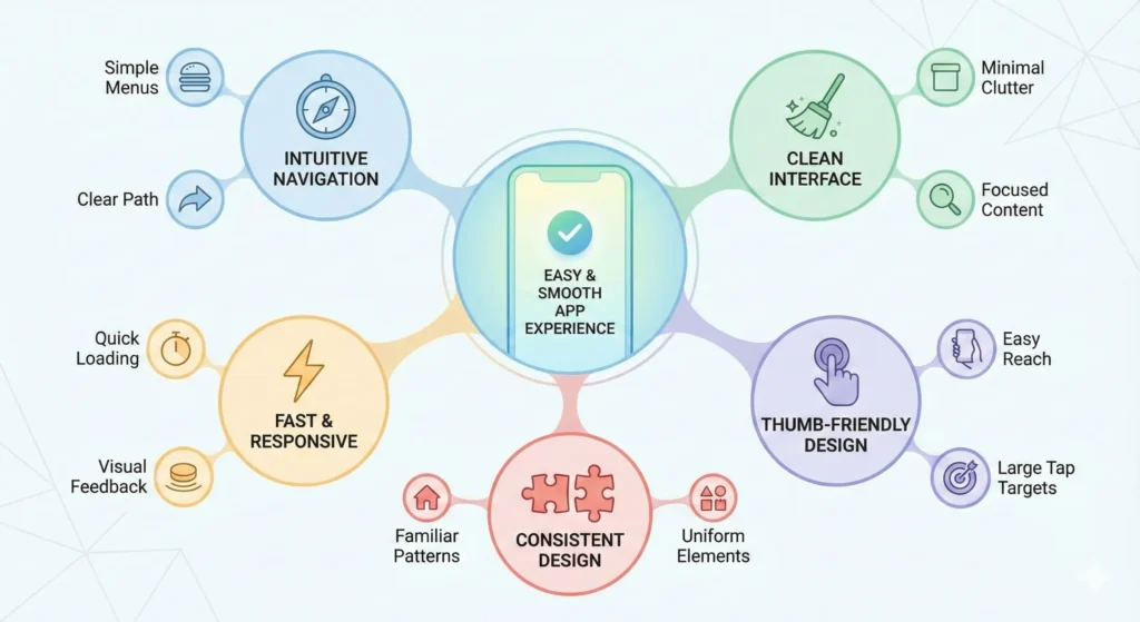 Mobile app icons showing simple game features