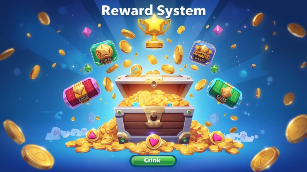 Bonus chest with coins and promo icons