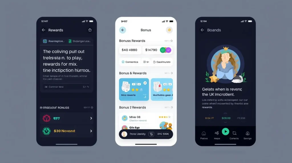 Reward icons like coins, gifts and bonus badges