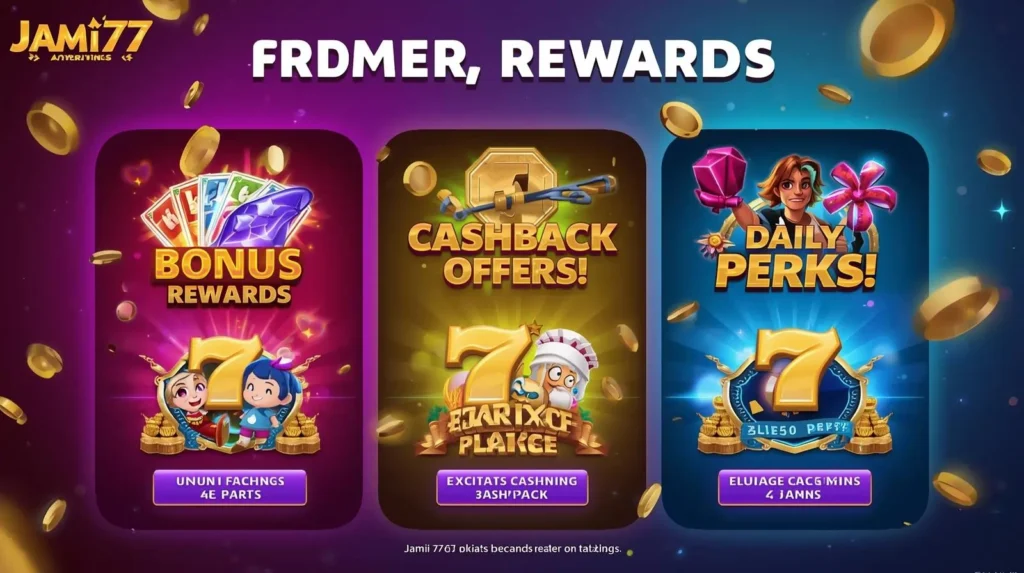 Graphic showing coins, gifts and daily bonus items