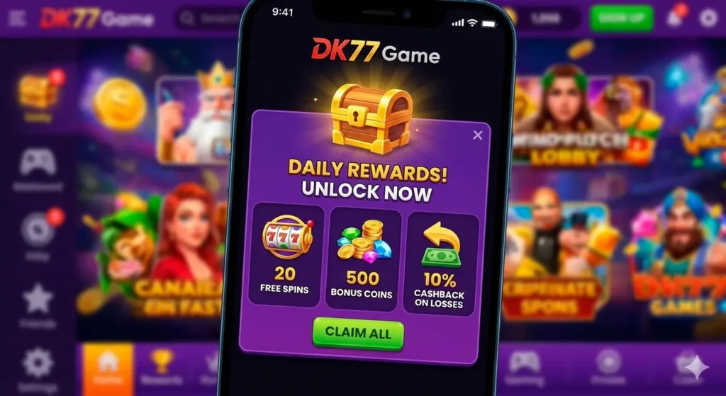 Daily login rewards and bonus cash offers