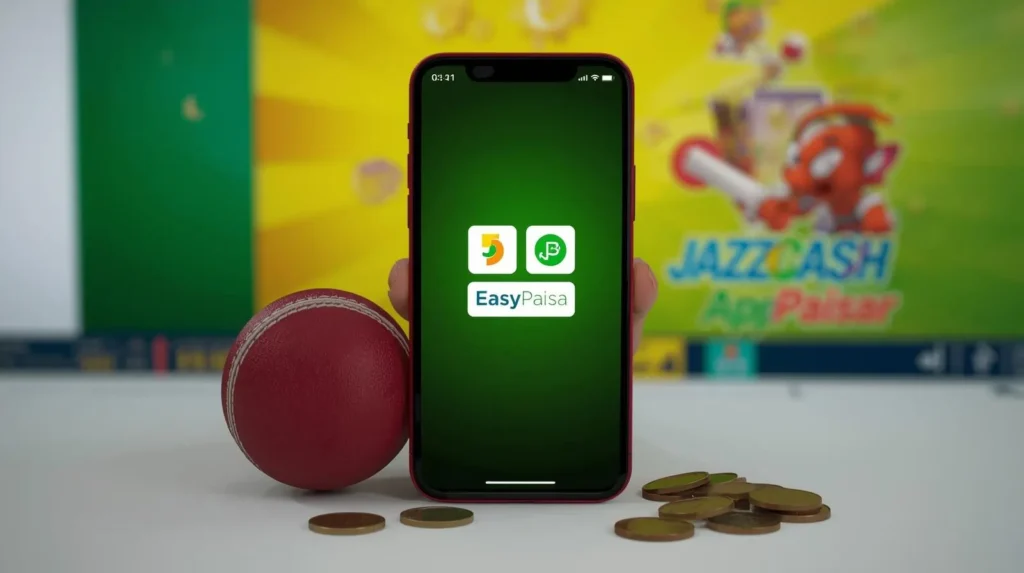 Pakistani user holding phone with local payment logos