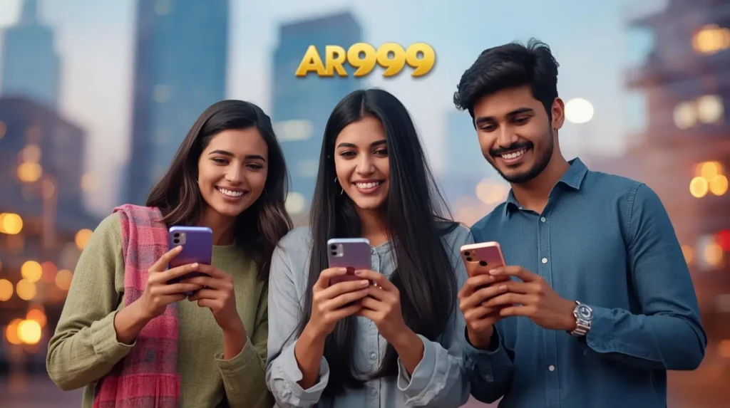 People in Pakistan holding phone and enjoying a mobile game