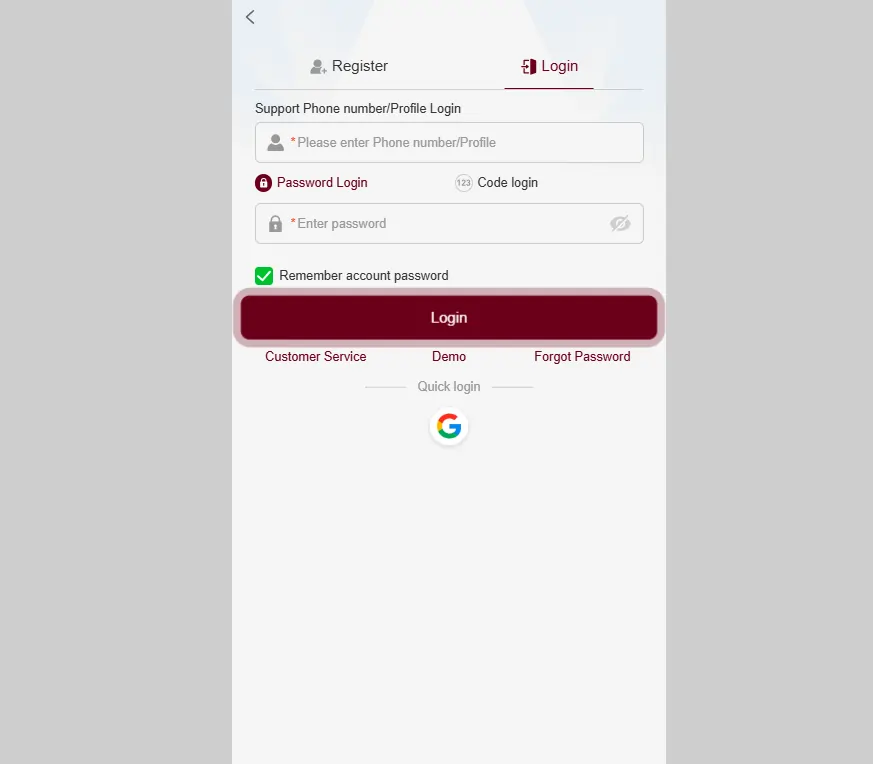 app download and register steps