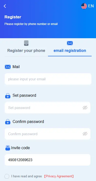 earning game login screen