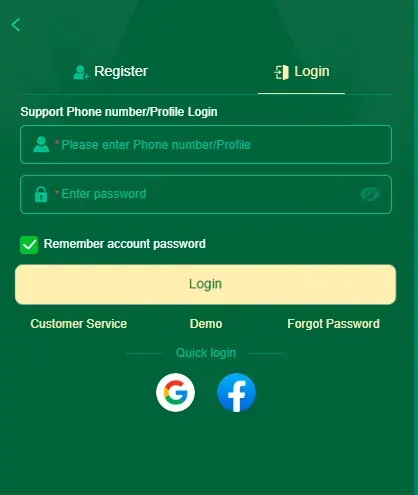Install mobile casino application