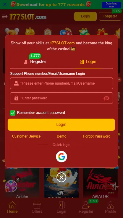 177SLOT Game Account Registration Guide