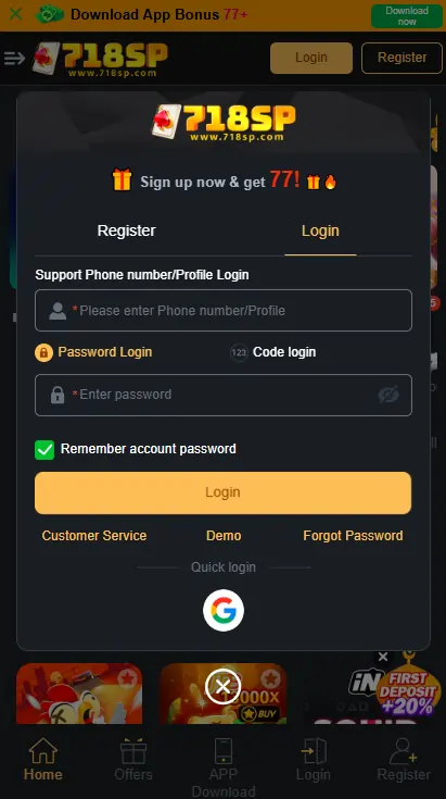 Register mobile earning app account