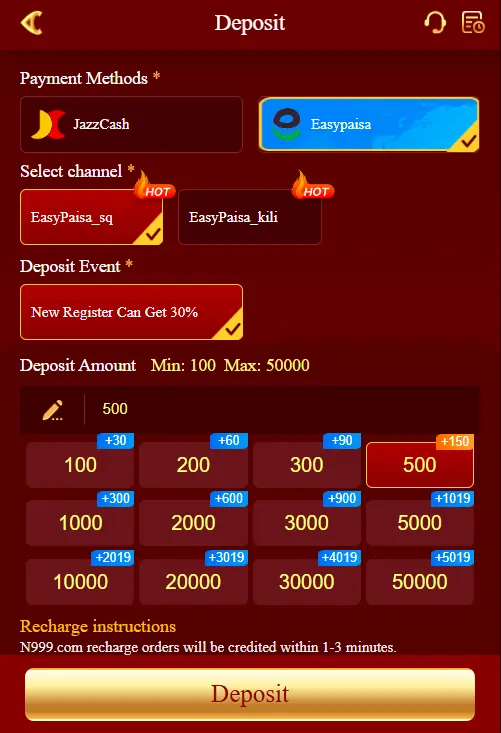 N999 Game JazzCash EasyPaisa withdrawal