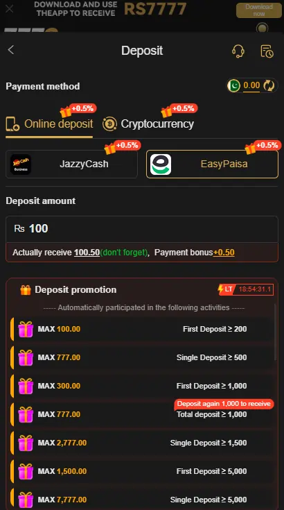 777sz Game Withdrawal Methods