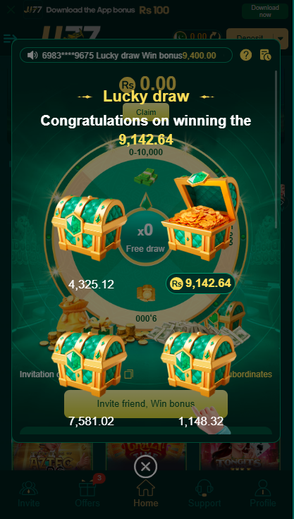 Daily Bonuses in the game jj77