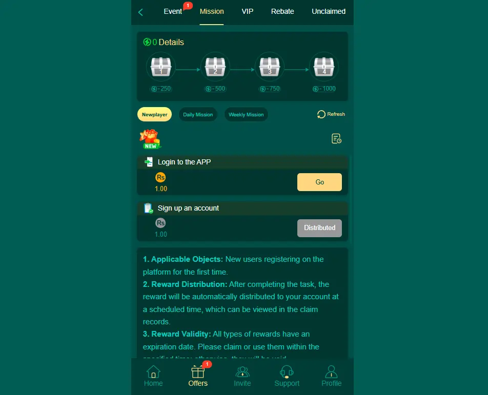 Daily login bonus rewards