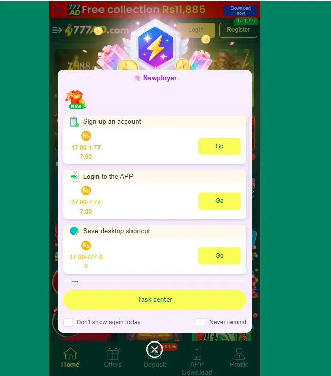 777AD Game bonus rewards