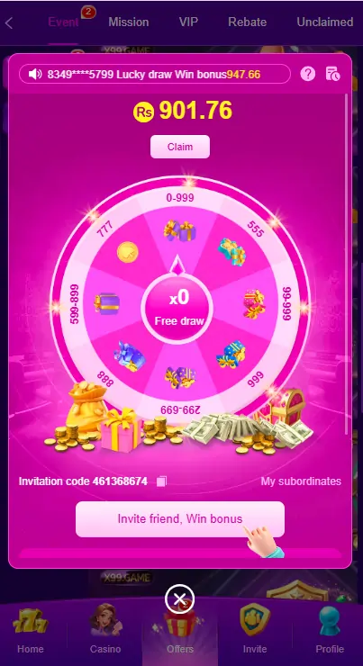 VIP rewards cashback