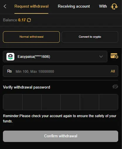 pkr98 Game withdrawal methods