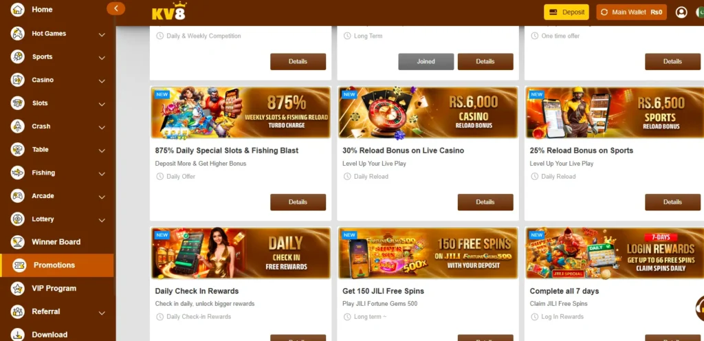 KV8 Game bonus rewards