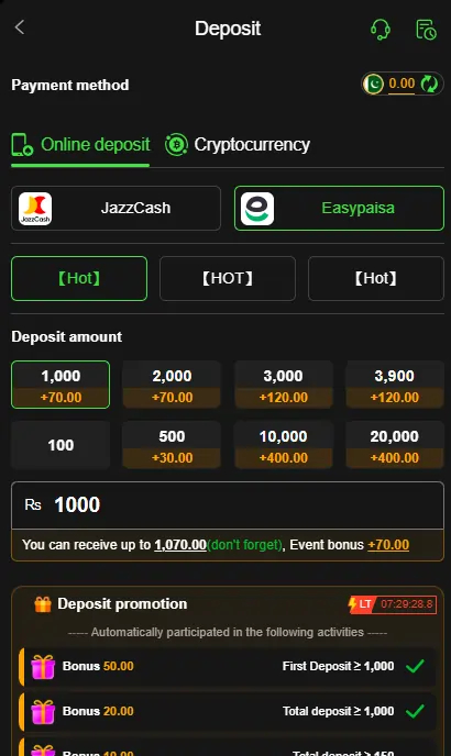 Naya24 Game Deposit Withdraw Section