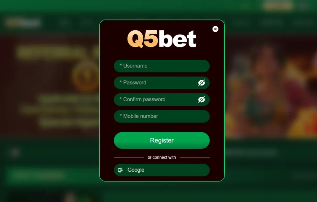 q5bet login steps