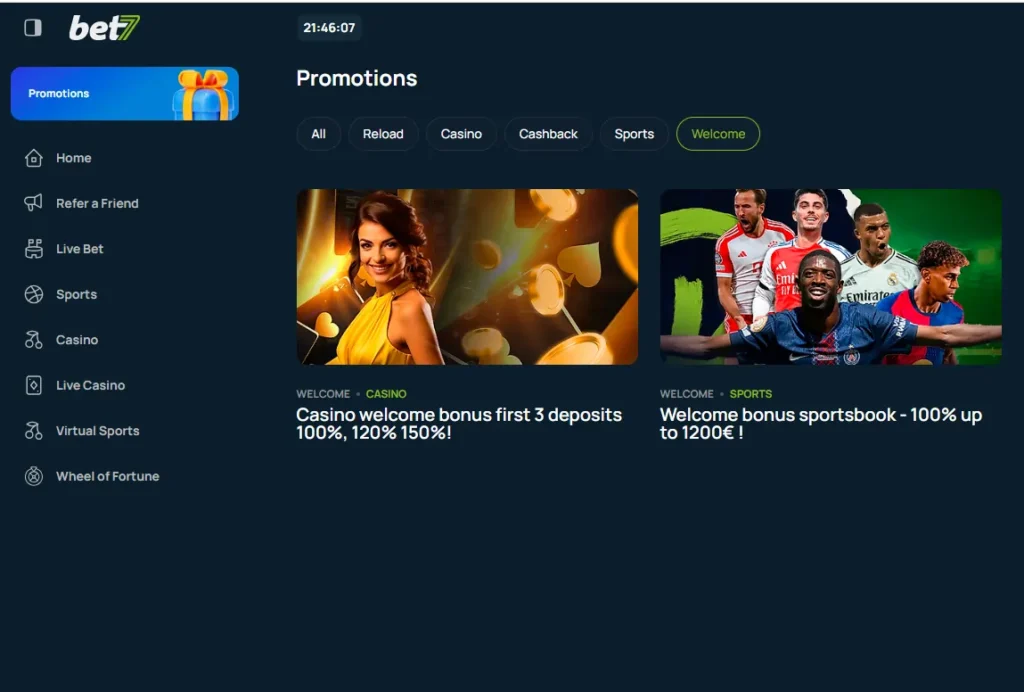 Bet7 Game Deposit Withdraw Details