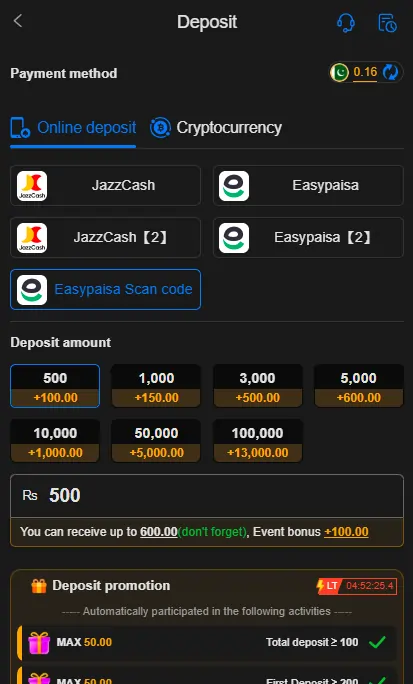 Prime Aviator payment screen