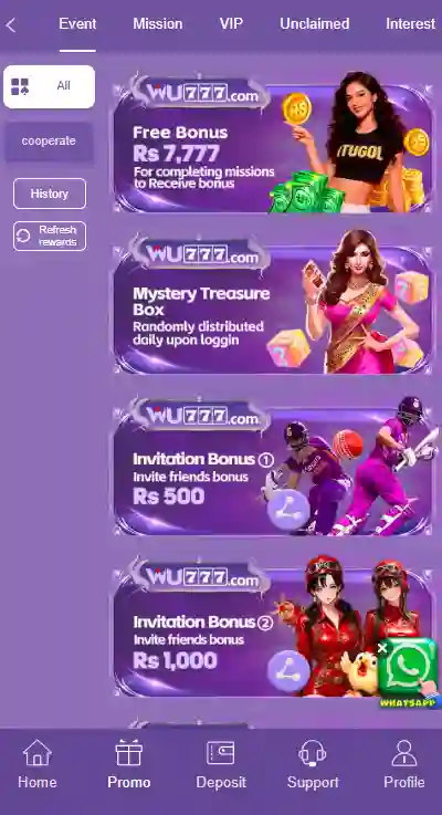 Wu777 game Bonuses